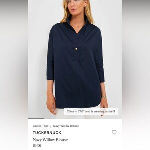 Tuckernuck Navy Willow Blouse